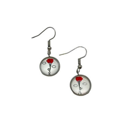 earrings steel silver boy and girl